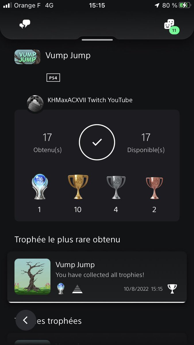 KHMaxACXVII's tweet photo. 626ème #platinumtrophy #VumpJump sur #PlayStation4
#platinumtrophies #platinumtrophieshunter #PlayStationTrophy #playstationtrophies #playstationtrophieshunter #playstationtrophyhunter #TrophyHunting #trophyhunter #platinumtrophyhunter #PlayStation #sony #trophy #platinum https://t.co/JWnVgVht7k