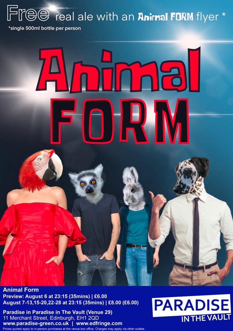 ParadiseGreenUK's tweet image. 🦉🦢🐄 Come on nightclub safari with @ProductionsLib tonight @ 23:15 and make a beeline 🐝 for the Annexe at #ParadiseInAugustines #edfringe #edfringe22