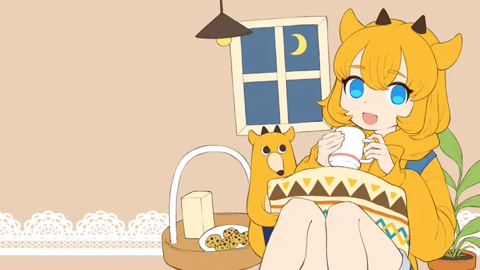 お絵描き配信ありがとうございました!とりあえず下塗りまで～ しばらく続き枠取れなさそうなので今回は配信裏で仕上げちゃいますね #もぐライブ 