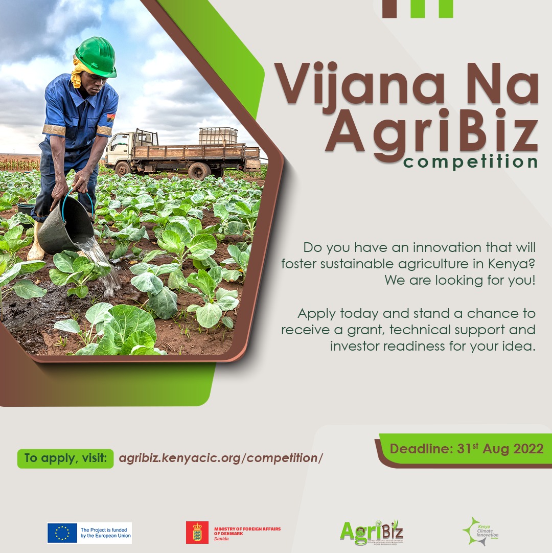 Vijana na AgriBiz Competition is Back!

Would you like to meet investors that will commercialize your innovative idea? You can achieve this and so much more. All you need is an innovative idea that seeks to transform the agribusiness sector in Kenya.