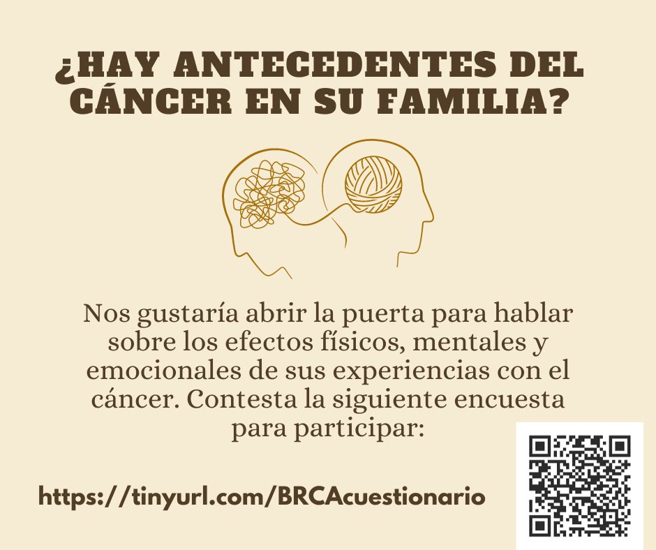 Our survey is now translated into Spanish! Please take the survey below!

¡Tome nuestra nueva encuesta traducida! ¡El enlace está abajo!

tinyurl.com/BRCAcuestionar…

tinyurl.com/BCBRCA2022