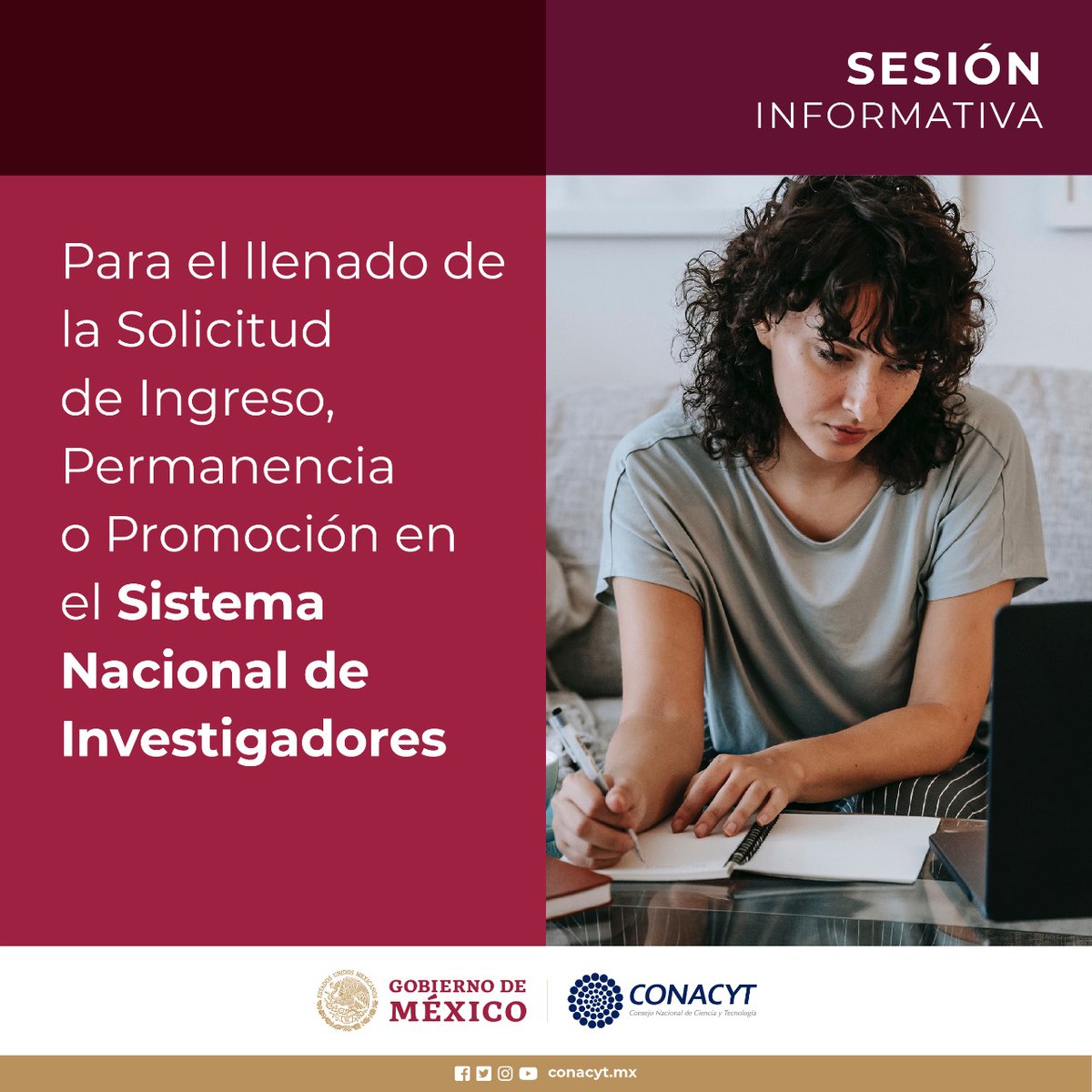 Secihti_Mx's tweet photo. #SesiónInformativa | Personas interesadas en participar en la convocatoria del Sistema Nacional de Investigadores se les invita a seguir la sesión para el llenado de solicitud, ingreso o permanencia #SNI2022.

🗓️ Lunes 15 de Agosto de 2022 
🕚 13:30 h 
➡️ https://t.co/QQ6me1tiX1 https://t.co/K21uiBKRNU