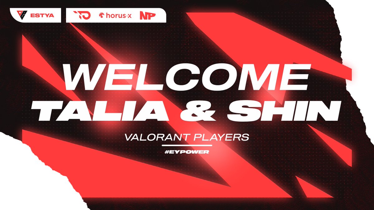 EstyaEsport's tweet photo. Nous sommes heureux d’officialiser nos deux nouveaux cracks de l’équipe Valorant 😁

Bienvenue à vous, Talia et Shin, dans votre nouvelle famille ! ❤️

#EyPower ⚫️🔴 https://t.co/5wsQGxUZhA