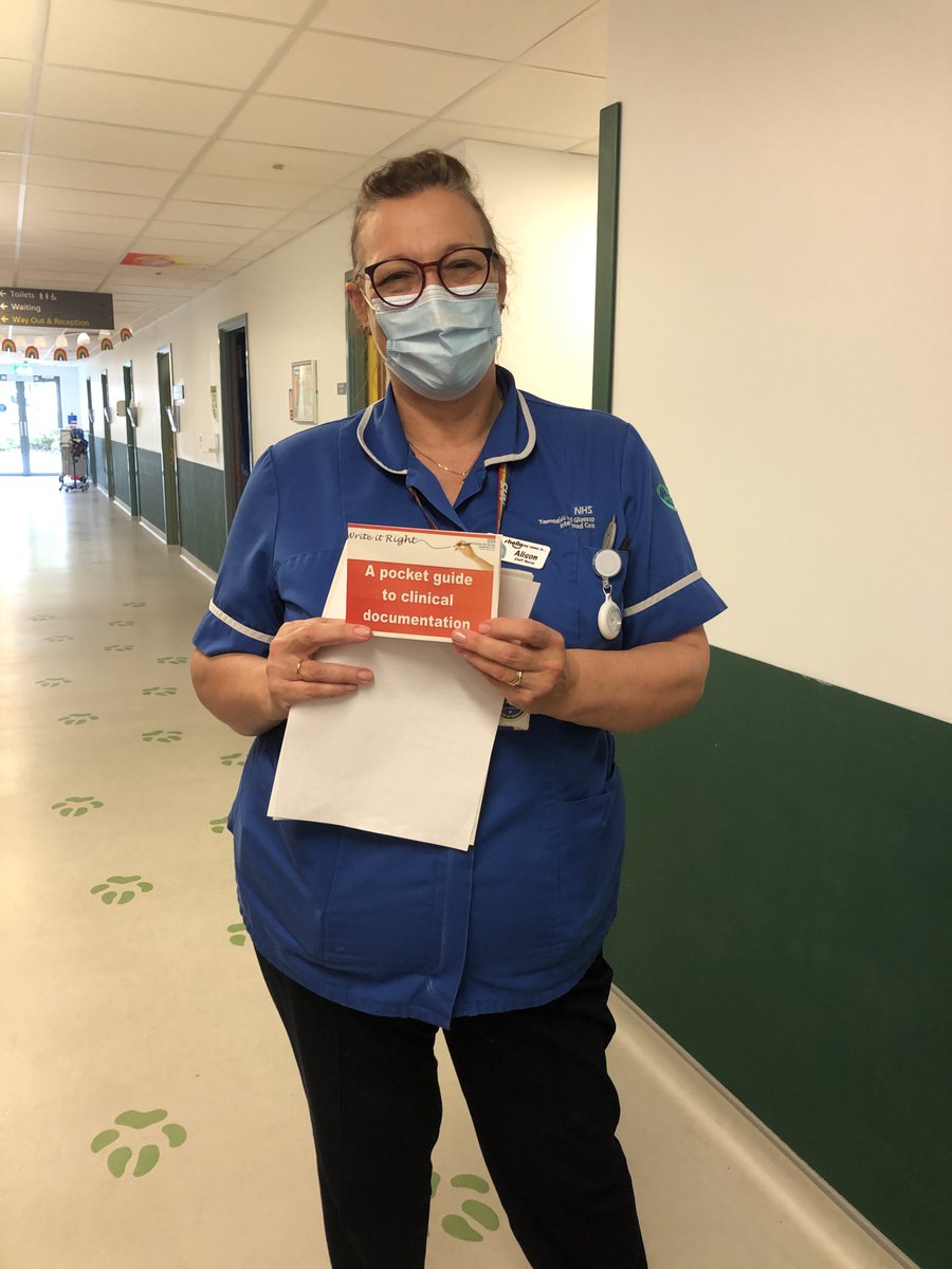 TGICFTSaferCare's tweet photo. Staff from Ward 42, 46 and Children's Outpatient Department also presenting their dedication to improving documentation by utilising their pocket guides. Well done to our teams, fabulous work :-) #SpotlightOn #writeitright #makeitlegible https://t.co/IGi1rqJ0Sw