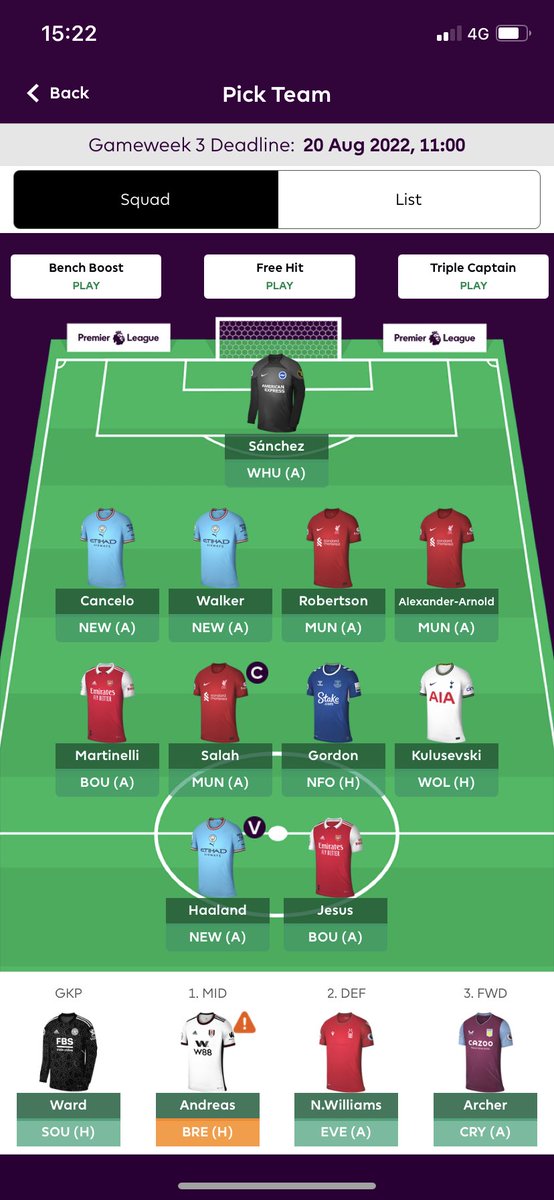 onegazevans's tweet photo. @FPLMate Transferred in Gordon yesterday afternoon due to Everton’s next 3 fixtures(and I was scored of a Bailey price drop) and then hear Chelsea are trying to buy him 🙄 https://t.co/FFTw2Bw7vh