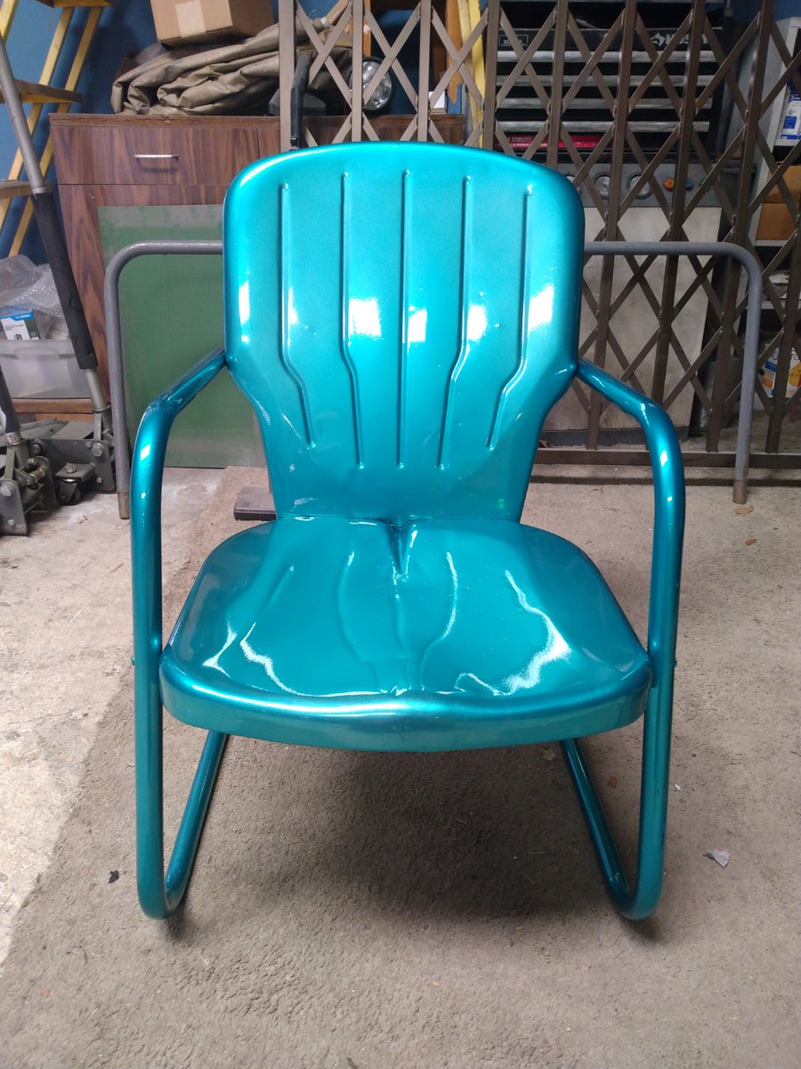 diamondpowderc's tweet photo. Wonderful work and wonderful color!
Guys really made a good job on these chairs
Before and after
#beforeandafter#powdercoated #atx #coat #coating #outdoorfurniture #chairs #color #powder #powdercoating #powdercoatlife #atxpowdercoating #austin #beforeandafter https://t.co/wMtLKwHfIv