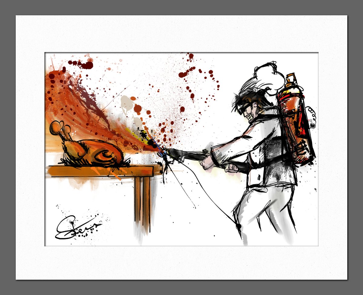 ProKirkwood's tweet photo. Hi everyone.  My son has just opened his online art store selling his art prints.  He has a fantastic chef and kitchen collection. Very quirky! Check them out..

https://t.co/MYl1WUBYXi

Offer now on buy three or more prints and get £25 off the total order https://t.co/LRC7AsgnJi
