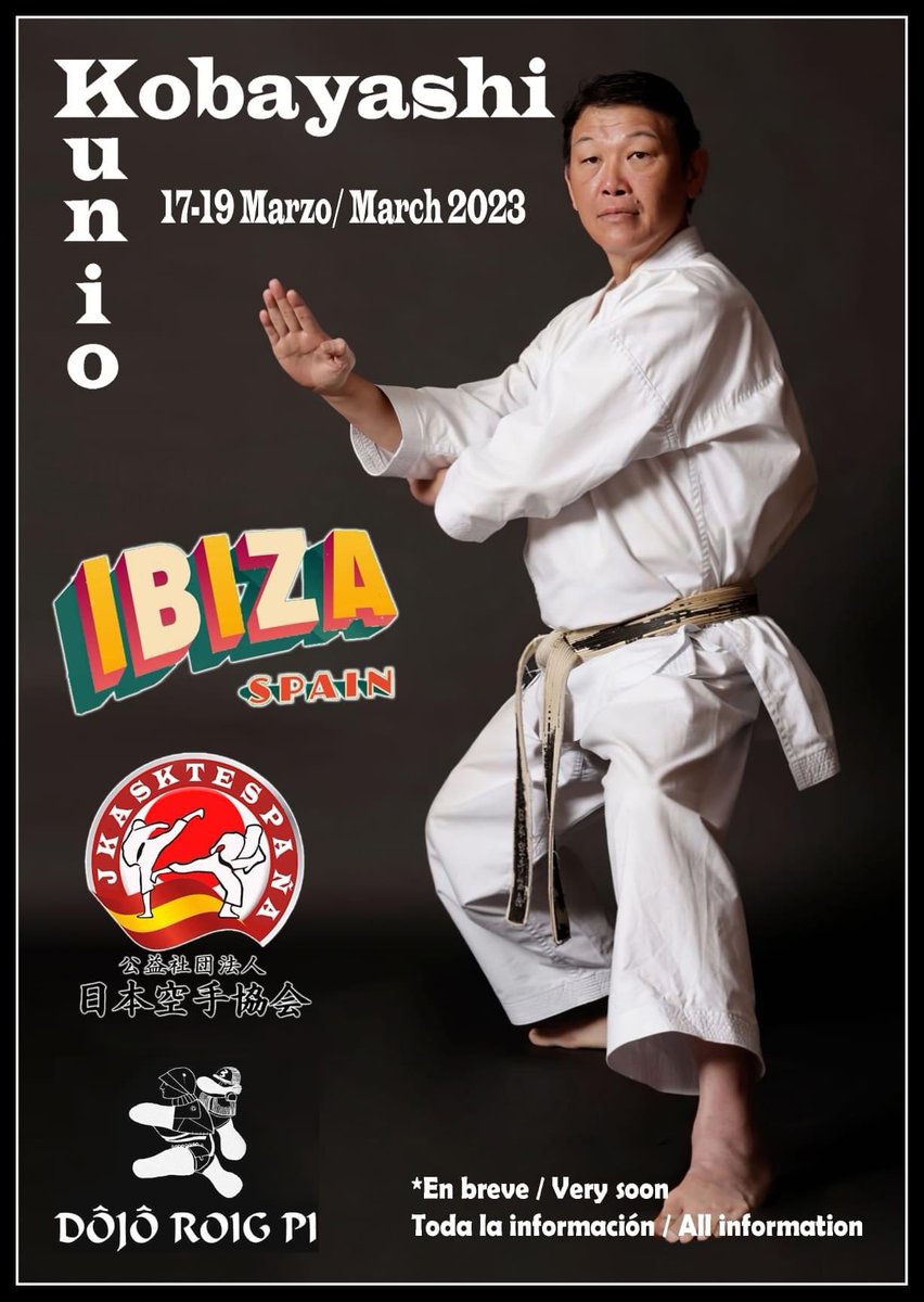 jkashokukai's tweet photo. Great News - Kobayashi Kunio Sensei @KkkDojo in Europe. November Romania and March Spain. Best chance to train with the Best! OSS! #jka @JkaNews_ #onewayjka #jkakarate https://t.co/3kyQuBcy9p