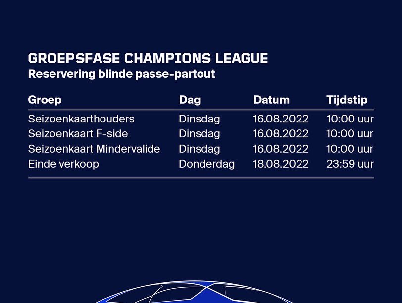 FSideNL's tweet photo. De blinde passe-partout verkoop van de @championsleague start dinsdag 16 augustus 10:00
#ajax #fside #amsterdam #fside76 #fsideamsterdam #ChampionsLeague https://t.co/AEo3liHr2T