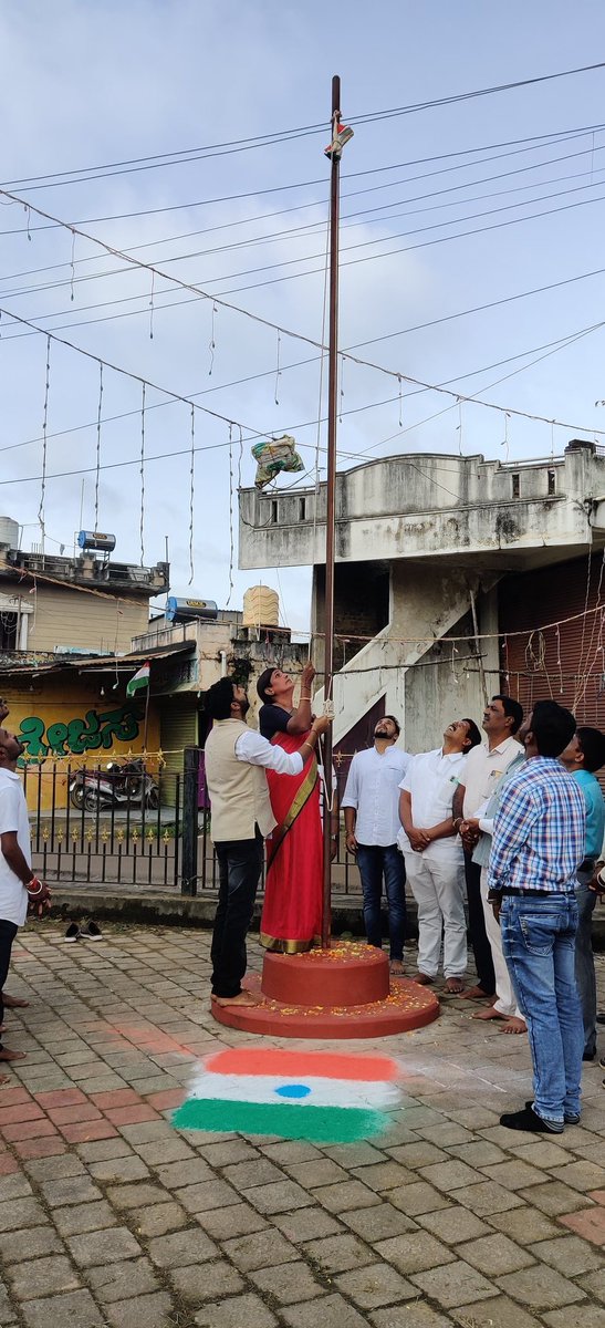 DarshanTC2's tweet photo. India Independence Amrita Mahotsava and 224th Krantiveer Sangolli Rayanna Festival were celebrated in Tarikere by flag hoisting for the first time by a transgender person at Krantiveer Sangolli Rayanna Youth Forum (R) of the town.@NYKCKM @MNNatraj1 @CTRavi_BJP @PMOIndia https://t.co/dmPY88SPGE