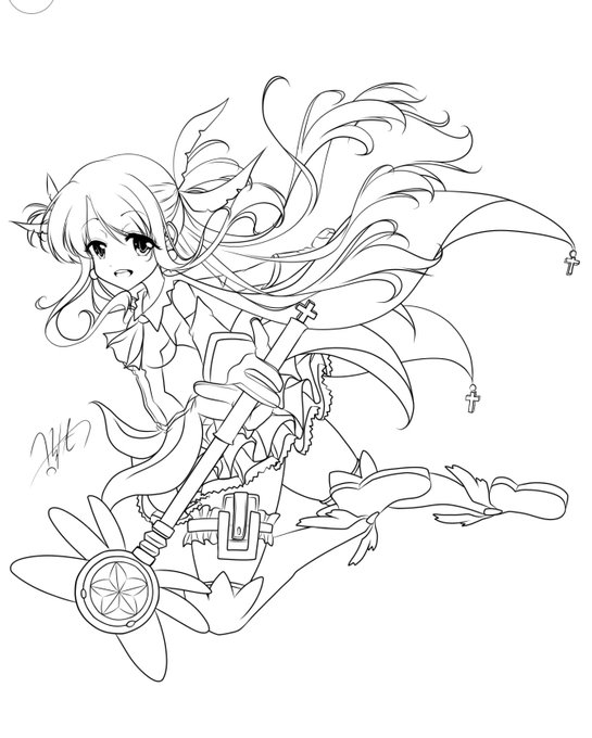 今日はここまで!やっと線画の一本目が終わったー!明日からは描き込みのお時間 