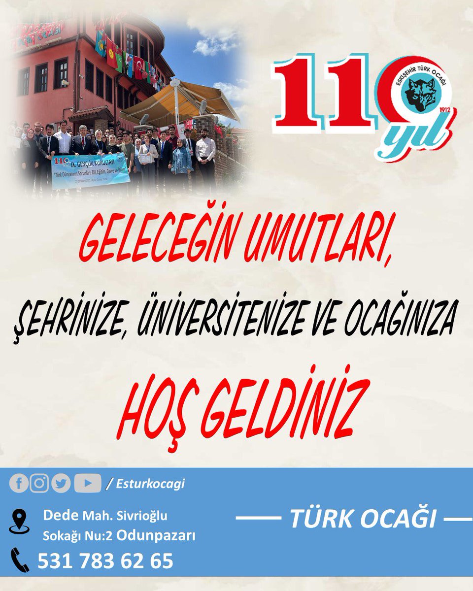 Esturkocagi's tweet photo. Eskişehir’deki üniversiteleri kazanan öğrencilerimizi  ve kıymetli ailelerini her türlü meselelerinde yardımcı olmak üzere Ocağımızda görmekten , imkânlar ölçüsünde bursiyer kadromuza dahil etmekten mutlu oluruz. https://t.co/nohTPp9Aqz