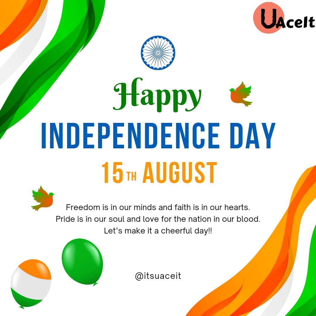 itsuaceit's tweet photo. 🧡 Freedom in the mind
🤍 Faith in the words
💚 Pride in our souls

Let's salute the nation on this #IndependenceDay2022  🇮🇳 https://t.co/YFBwATqgmo