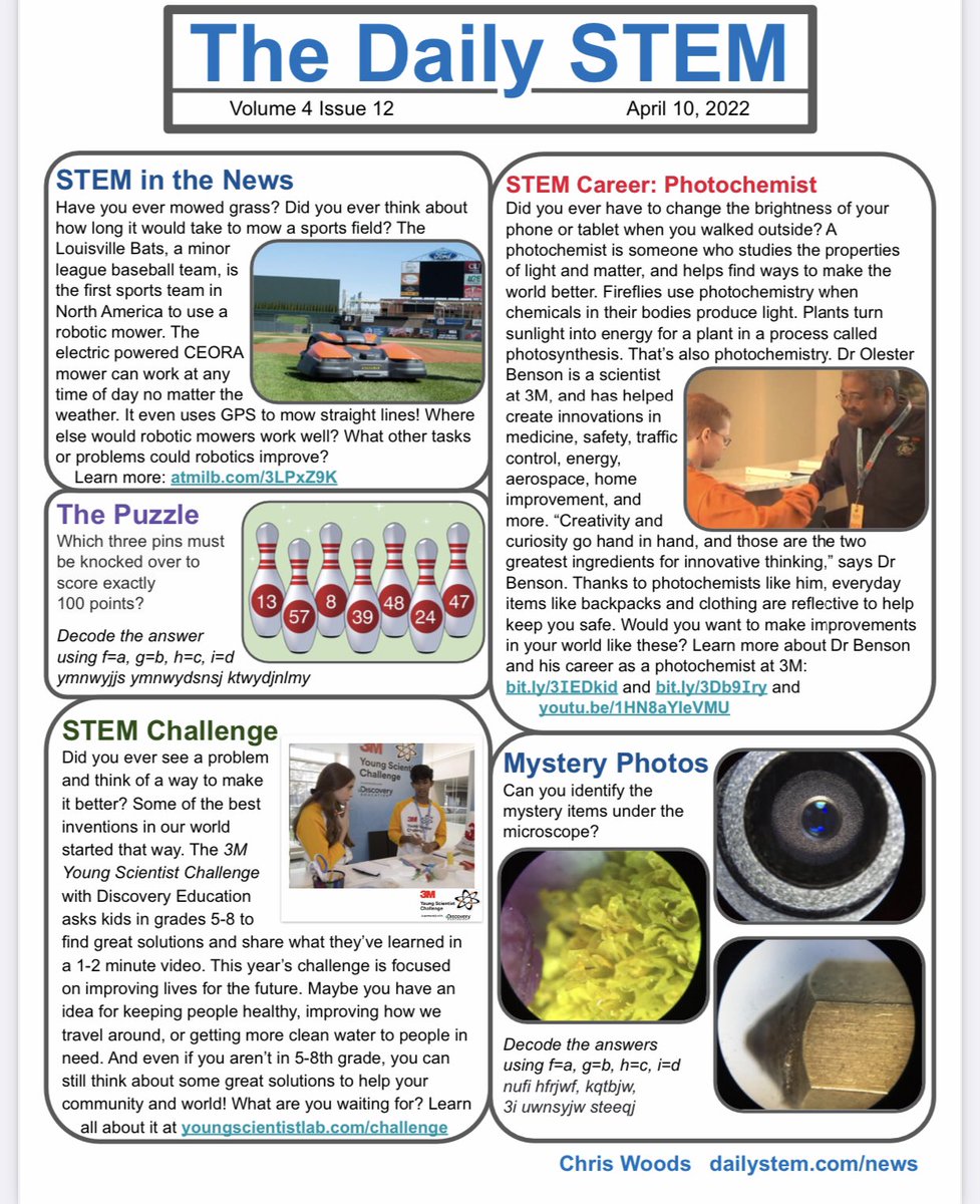 Science + Literacy = 💙 Free weekly issue l. dailystem.com/news/ #STEMeducation <a href="/dailystem/">dailySTEM Chris Woods</a>