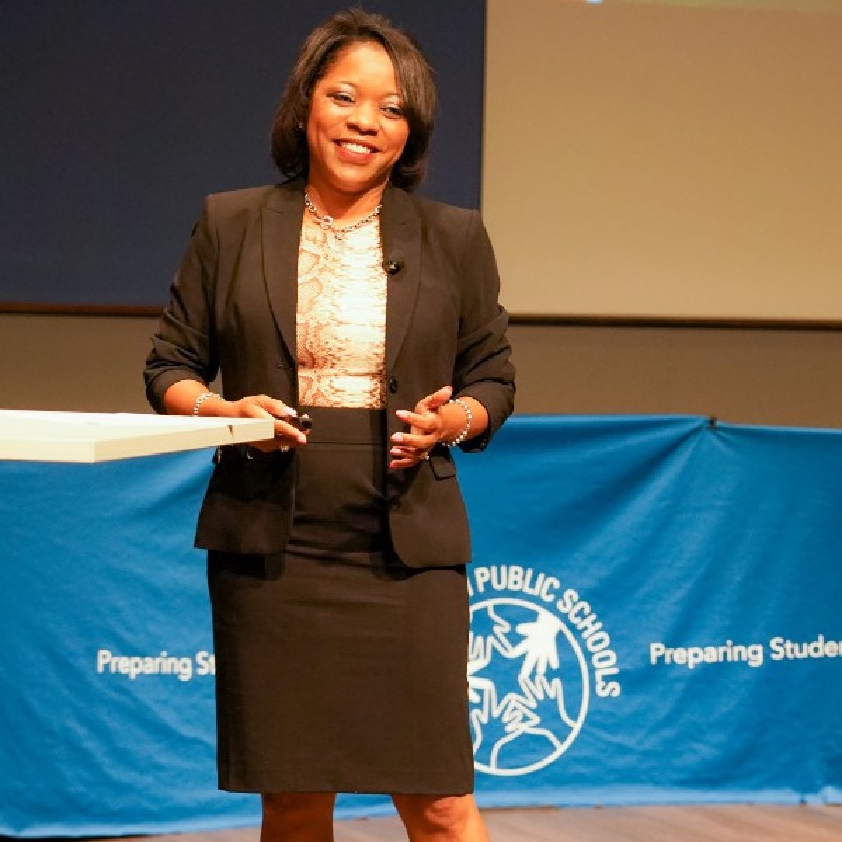 IamCPS's tweet photo. Bringing it back to the basics! @principallearns brought the house down during her professional development address to staff which championed the ABCs of school excellence - Academics, Behavior and Culture #CPSBacktoBasics #BePresent https://t.co/iird8OpGyU