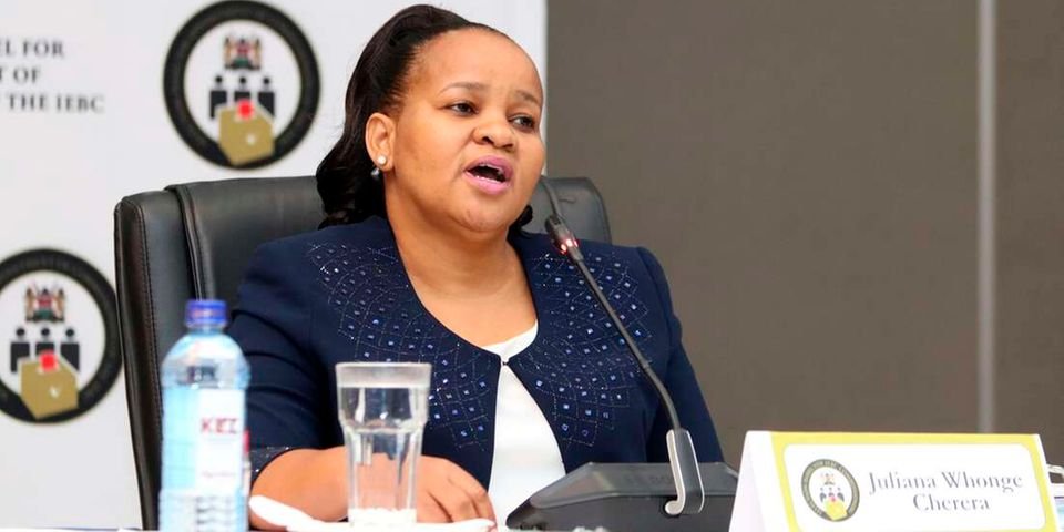 NationBreaking's tweet photo. IEBC vice-chair Juliana Cherera leads four out of seven commissioners in disowning presidential results, says tallying opaque.
#kenyaelections2022 https://t.co/q5ycP3WyNf