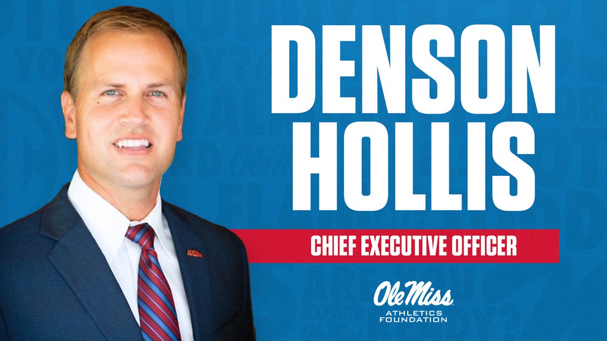 OleMissSports's tweet photo. We are excited to announce the new @OleMissAF CEO, @DensonHollisOM!

📰 https://t.co/BaInux7f6a https://t.co/Et9NJcJ9p4