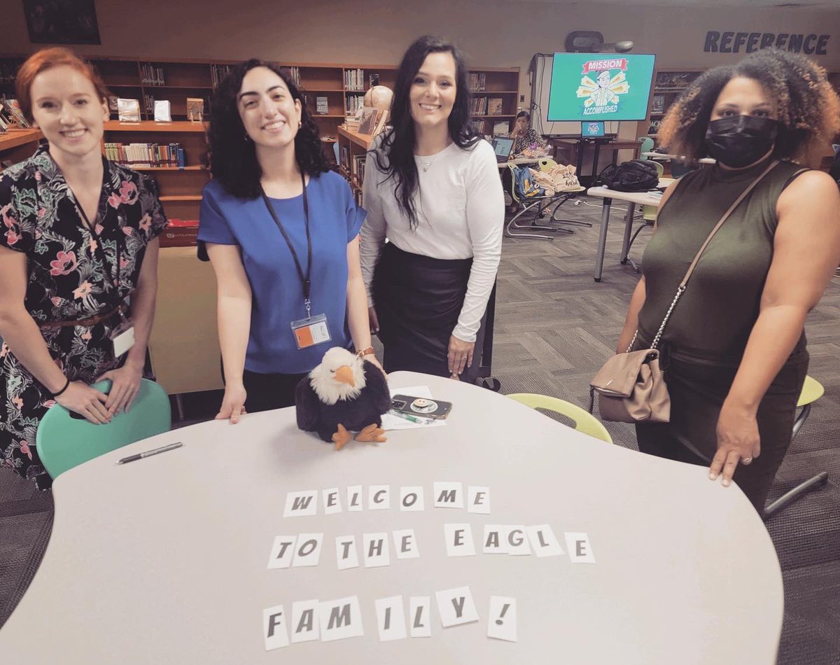 EastUnionMSNC's tweet photo. Spending the day welcoming our new staff to the Eagle family Scavenger Hunt style!! 😊🦅📚 #eaglepride #bethebest #teamucps  @UCPSNC @AGHoulihan https://t.co/AU6U570teI