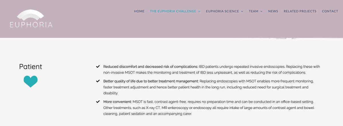 More convenient monitoring of #IBD: #MSOT is fast,  requires no preparation time and can be conducted in an office setting. X-ray CT, MR enteroscopy or endoscopy all require intake of large amounts of contrast agent and bowel cleaning, patient sedation and an accompanying carer.