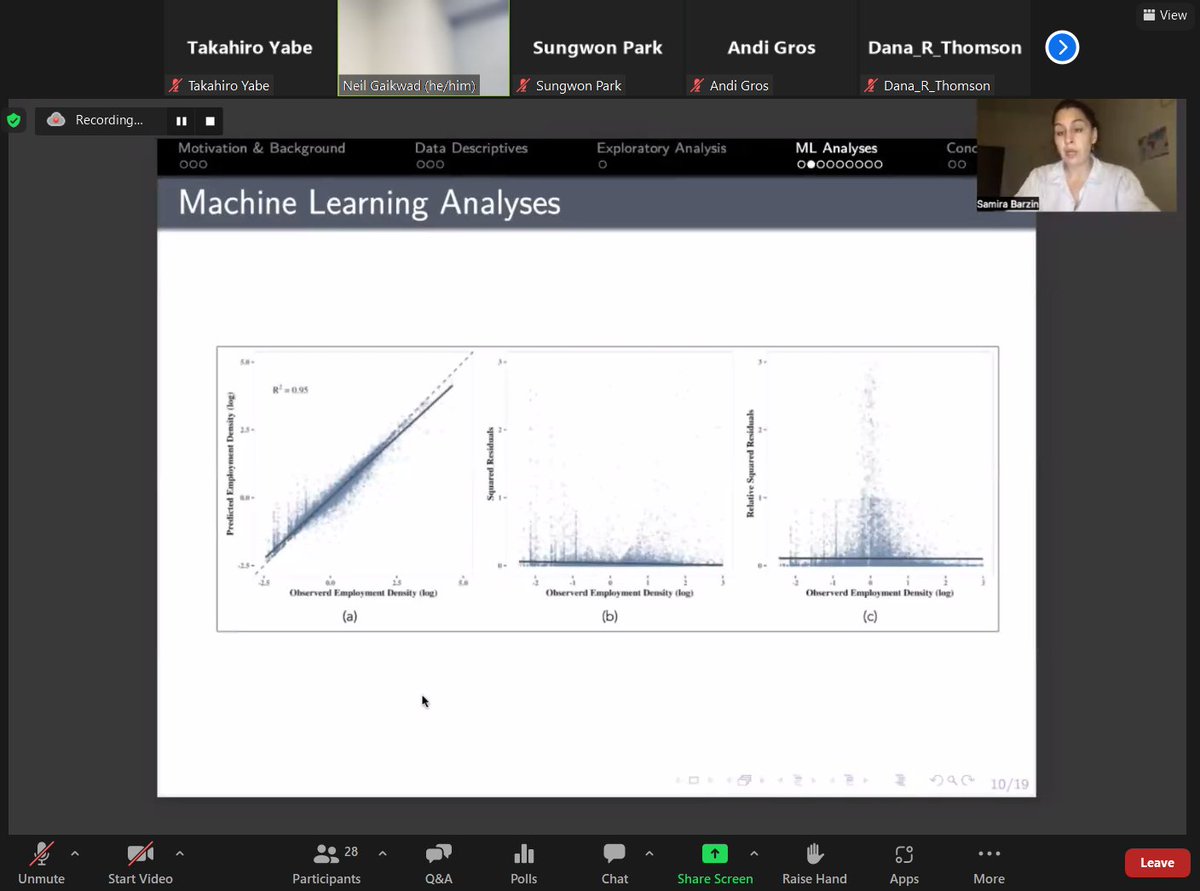 HumanitarianSys's tweet photo. Samira Barzin from the University of Oxford (work with @junrentschler and @NeaveOClery) presents a machine learning approach for high resolution urban employment prediction in developing countries. @kdd_news  #KDD2022  #DatadrivenHumanitarianMapping https://t.co/TDjzU6PalY