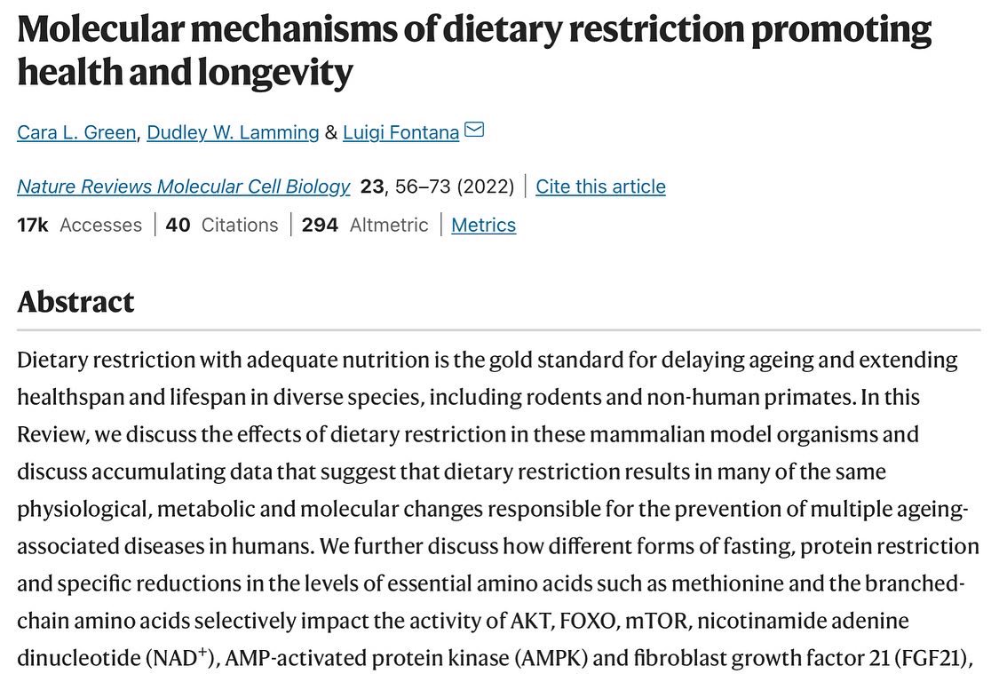 LuigiFontanaMD's tweet photo. Glad to hear that our review article in Nature Molecular Cell Biology has been (and is still) well received and read….going strong!

https://t.co/fI37DLtpqI https://t.co/3NUmFFks2W