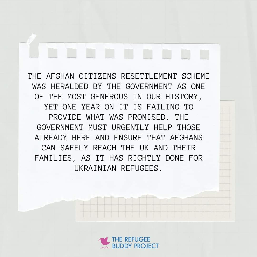 The Refugee Buddy Project and 130 human rights organisations have joined forces to call on the government to do something about it. We are writing as part of a collective effort to speak out against the government's failure to fulfil its promises to resettle Afghan refugees.