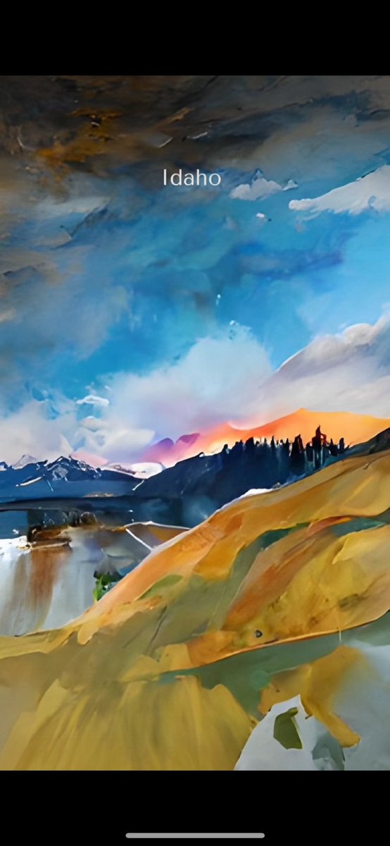 JoeParrisTV's tweet photo. Played around with an AI image generator over the weekend, this is the result for β#Idaho.β I like it, good job computer https://t.co/unu2WWInsF