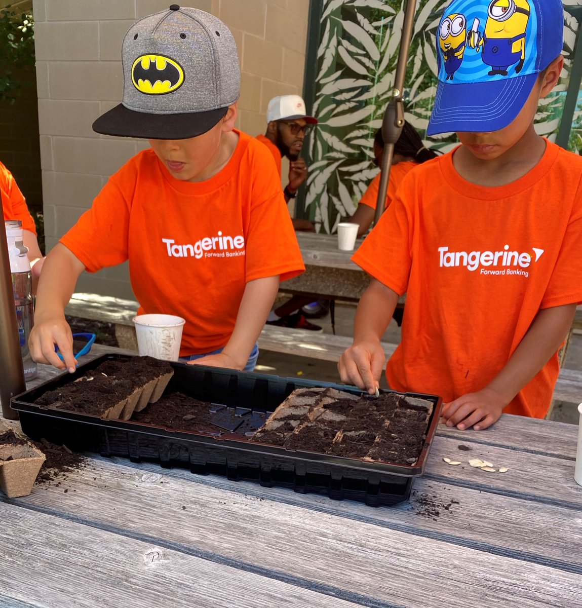 EarthRangers's tweet photo. What a day with our friends from @TangerineBank! After hearing a talk about the importance of pollinators in our ecosystem, the eager group got their hands dirty & planted our new garden beds. Trust us when we say, pollinators are going to love it. 🦋
#TangerineProjectForward https://t.co/1WUatp2CdE