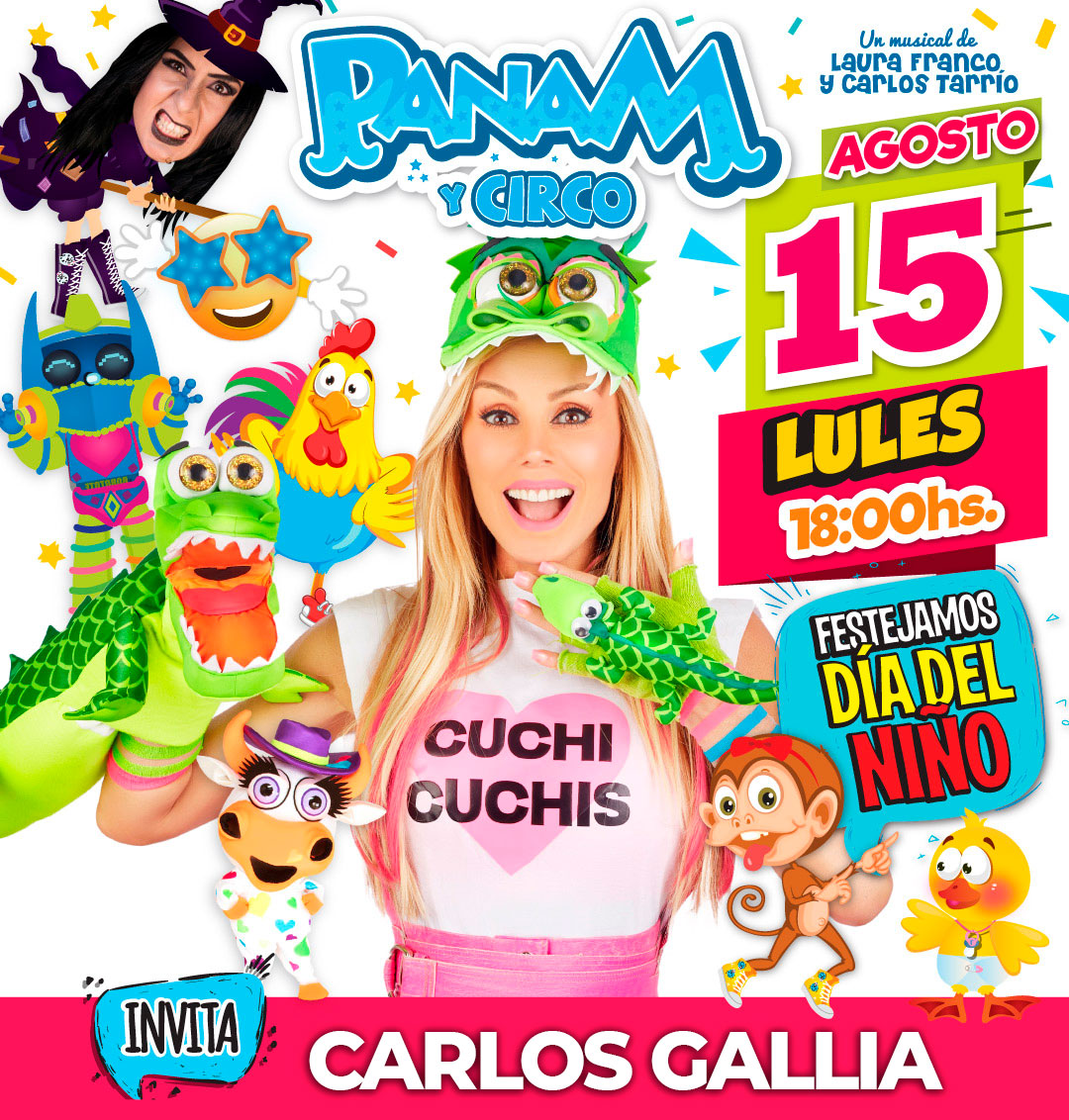 Deleo_Produc's tweet photo. ¡ÚLTIMA PARADA! con @PanamyCirco🎶 Vamos a cantar, bailar y jugar todos junto a un gran elenco 🎪 Festejar el Día de la Niñez en Municipio de San Isidro de Lules.
.
📅 LUN 15 de AGOSTO
⏰ 18:00 Hs
📍Plaza 9 de Julio
.
#Lules #SanIsidroDeLules #Panam #CarlosGallia #Tucuman https://t.co/y0XWrPYcWR