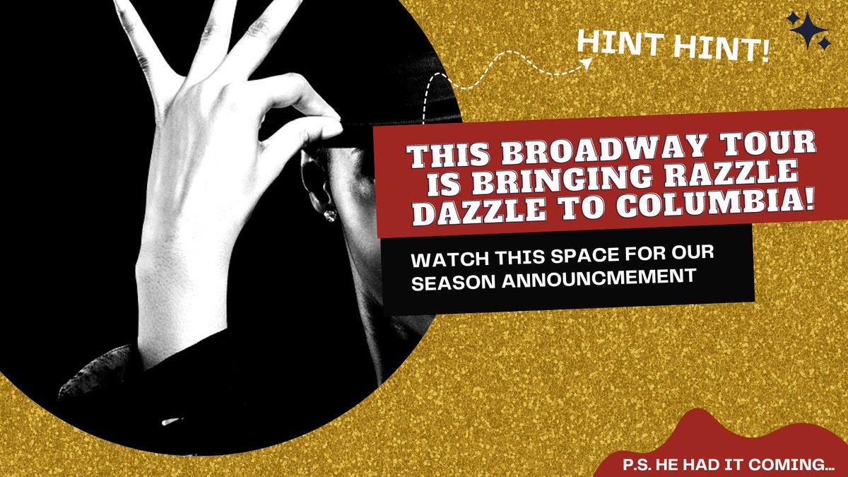 ConcertSeriesMU's tweet photo. Can't wait to hear about our 2022-2023 season? Here's a hint about a little show coming to Jesse Auditorium in October.

If you want to be the first to get our season announcement, DM us your email address and we'll add you to the list!
#HintHint #RazzleDazzle #Hotcha #Broadway https://t.co/LYKMpMCBV2