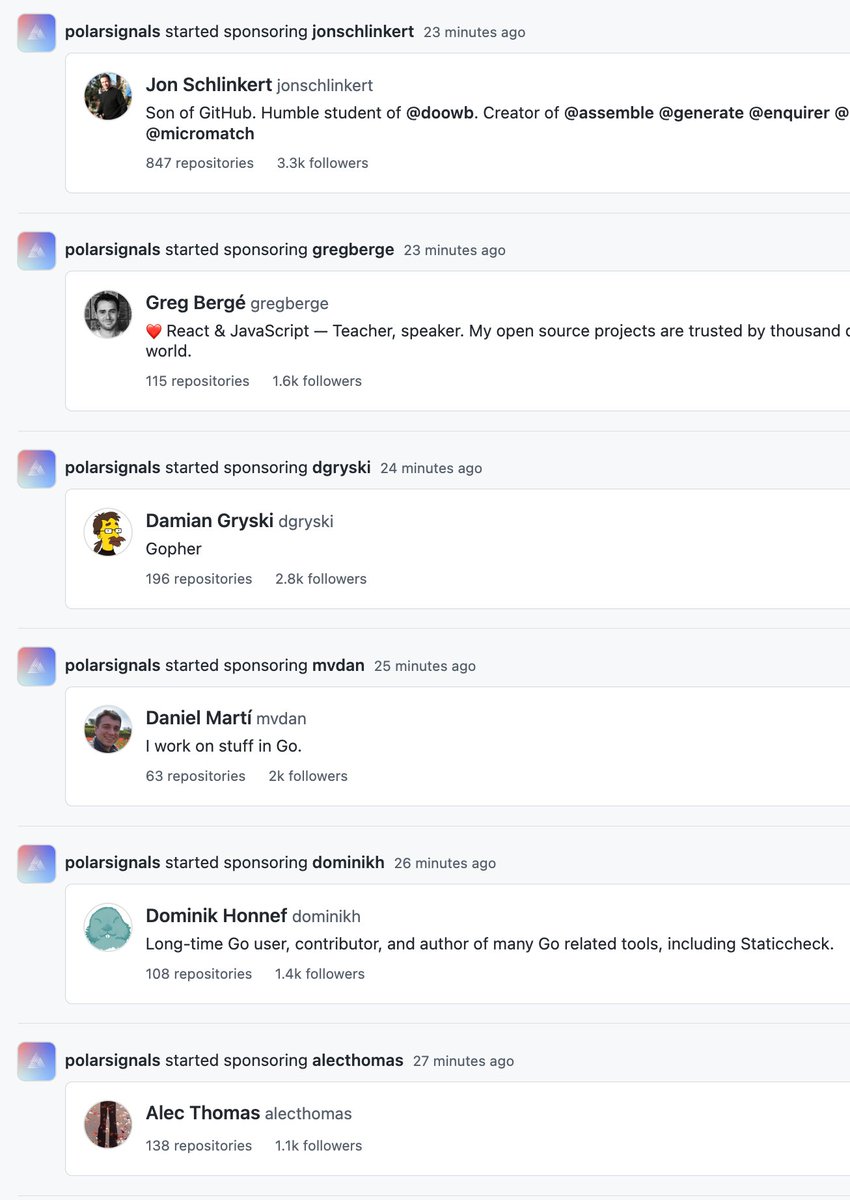 So cool to see this. 🆒 Kudos to <a href="/PolarSignalsIO/">Polar Signals</a> for sponsoring open source maintainers! 👏