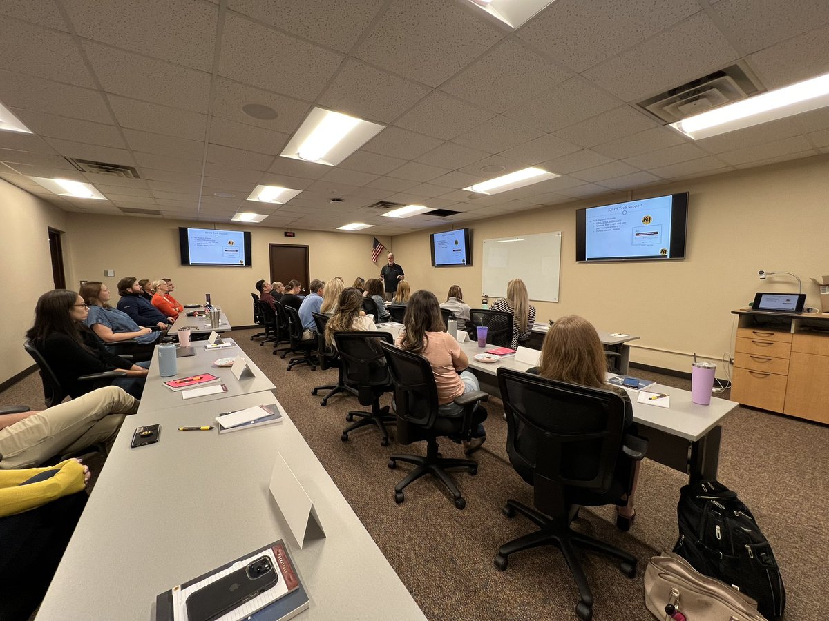 BDinkelmann's tweet photo. Kicking off the week with the first of 2 half-days of New Teacher Orientation here @KenowaHills. New teacher energy in August is awesome to be a part of! #startwithabang #preppingforourstudents https://t.co/YEpAH3xNxd