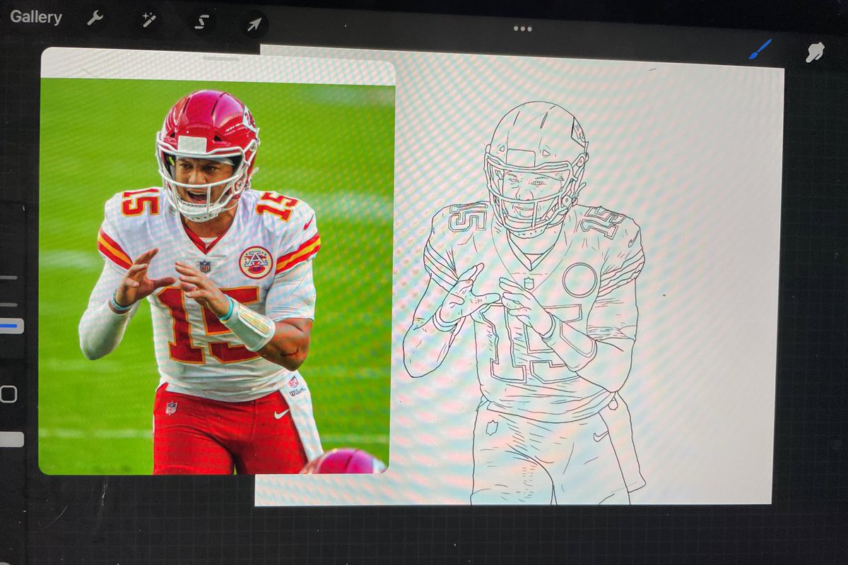 LongGameLife's tweet photo. Good Morning โ๏ธ๐
Morning Football Art Draft
@PatrickMahomes was an easy choice for the Kansas City @Chiefs
Although Iโm interested to see what he does without @cheetah this year he still has plenty of weapons & an abundance of talent
#NFLTwitter #FootballArtDraft #FAD22 https://t.co/iBS8fSfOjR