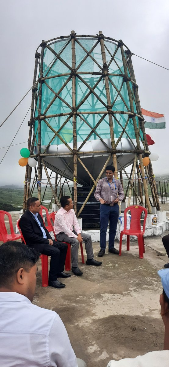 NECTAR_DST's tweet photo. Inauguration of Smart Bamboo Water Tower in RKM, Sohra in presence of DG, NECTAR, Maharaj RKM, dignitaries from Water Resource Department, Govt. Of Meghalaya and other Officials from NECTAR and RKM https://t.co/2uoKUXIStL