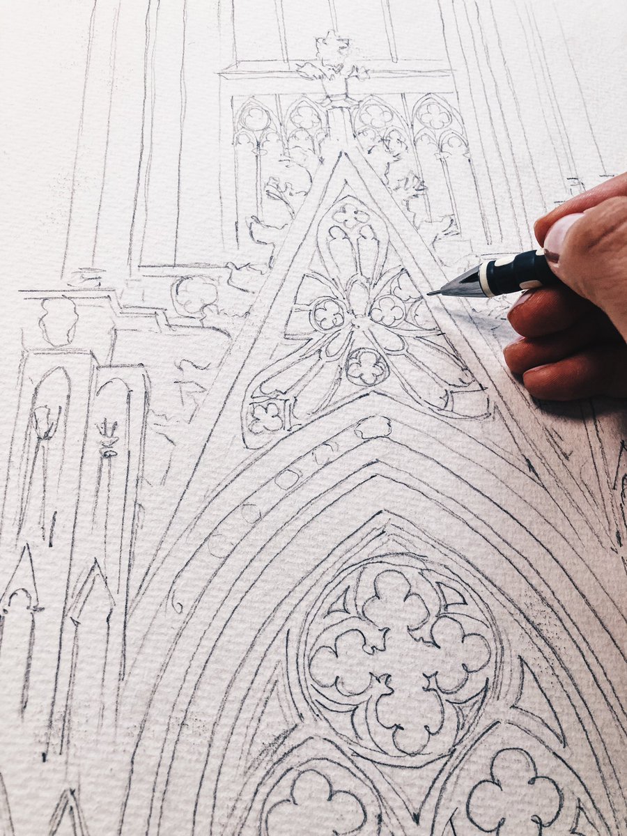 andrawsart's tweet photo. Time for something a bit more detailed 😊

#urbansketch #watercolorpainting #gothicart https://t.co/beqQAOx4wr