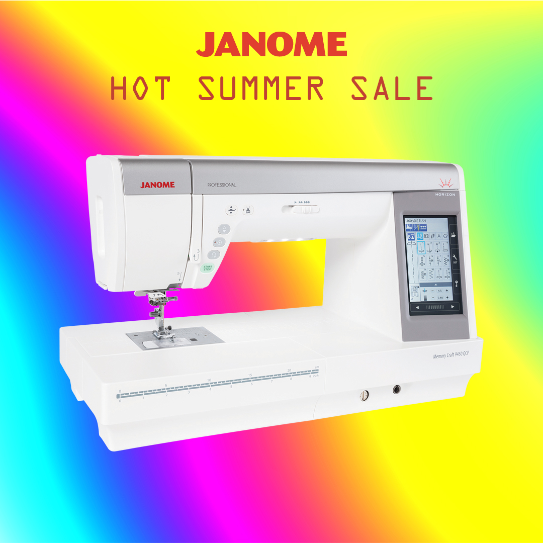 JanomeUK's tweet photo. The sun might be taking a break this week, but our #HotSummerSale is still sizzling away!
Grab a fab discount on the #Janome #MemoryCraft 9450QCP, featuring:
⚡ A fully computerised system
⚡ 350 built-in stitches
⚡ 280mm arm length
Find out more: https://t.co/w31PsxHDub https://t.co/6tfkLVKTIu