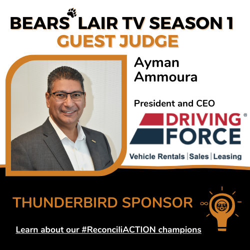 DFVehicles's tweet image. DRIVING FORCE is honoured to be a Sponsor for Bears' Lair TV series that will be premiering September 11th, 2022 on APTN!
#DRIVINGFORCE President &amp;amp; CEO, Ayman Ammoura, participates as a guest judge on this incredible new Indigenous series #Community #ReconcilliACTION