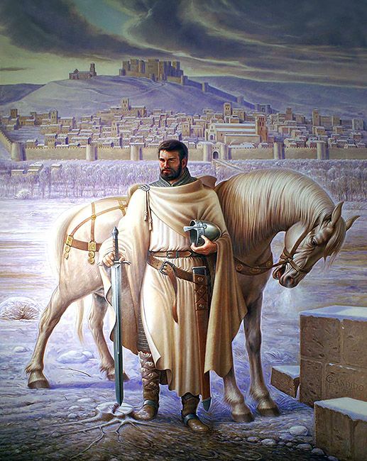 ChivalryGuild's tweet photo. Whenever I need a shot of thumos, I just remember Rodrigo Diaz de Vivar looking out upon the massive Moroccan army that has come to take Valencia from him. They outnumber his forces severely.

Rodrigo only smiles--and thanks God that so much honor is his for the taking. https://t.co/zGri8uM64s