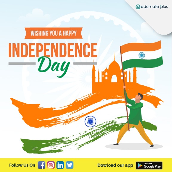 edumateplus's tweet photo. The tribute will always be less for our freedom fighters but the salute to all will never be less. Saluting the entire nation, Happy Independence day 2022!

#HappyIndependenceDay #HarGharTiranga #HappyIndependenceday2022 https://t.co/ZpK5PVsFlA