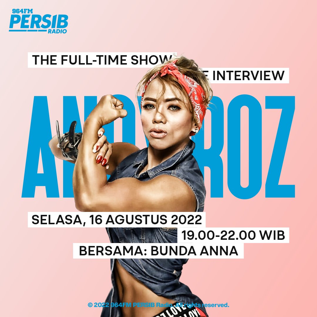 Balad Bandung, besok kita bakalan kedatangan @Anoy_Roz - Atlit Binaragawati di #TheFullTimeShow jam 19.00-20.00 barengan sama @bunnakloppas 

Streaming persib.co.id 

#964FM #PersibRadio