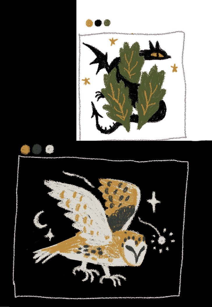 coming up with little designs for embroidered caps 