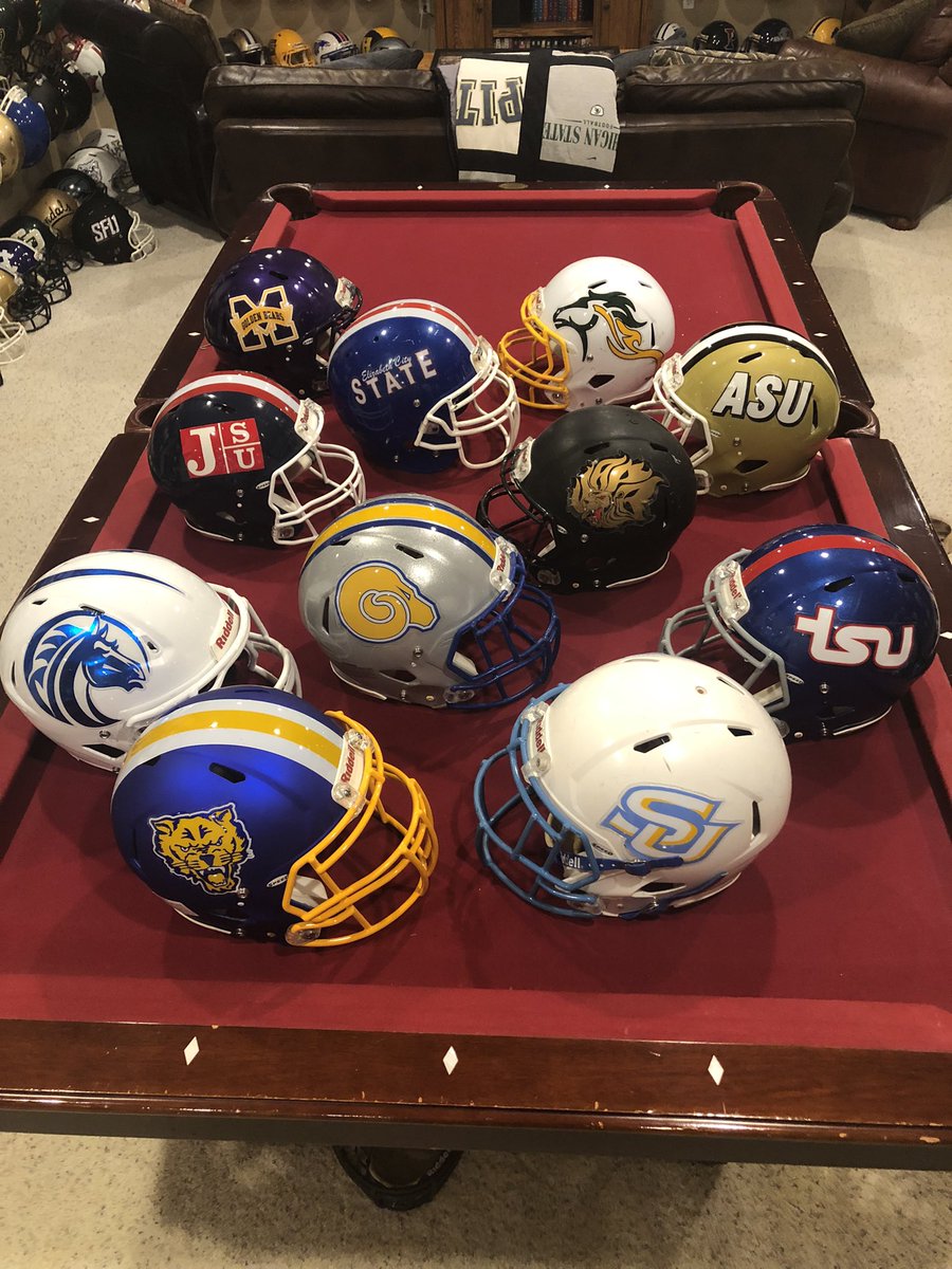 HBCU is now up to 11! I have a few @theswac @GeauxJags @GoJSUTigersFB @UAPBLionsRoar @BamaStateFB but nothing from the @MEACSports. @TSUTigersFB Some great @D2Football in @ASUGoldenRamsFB @ECSUFBL @KYSUFB @miles_football @FVSUFootball @FSUBroncos @TheYardHBCU @HBCUGameday