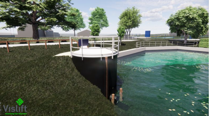 HDSR_waterschap's tweet photo. Vissen kunnen straks vanuit de Maalvliet bij gemaal de Koekoek in #Lopik de lift nemen naar de #Lopikerwetering. Zo wordt een groot achterland bereikbaar voor vissen. https://t.co/hqDw4Tjle4 #vislift #vispassage https://t.co/HmuI0YImIR