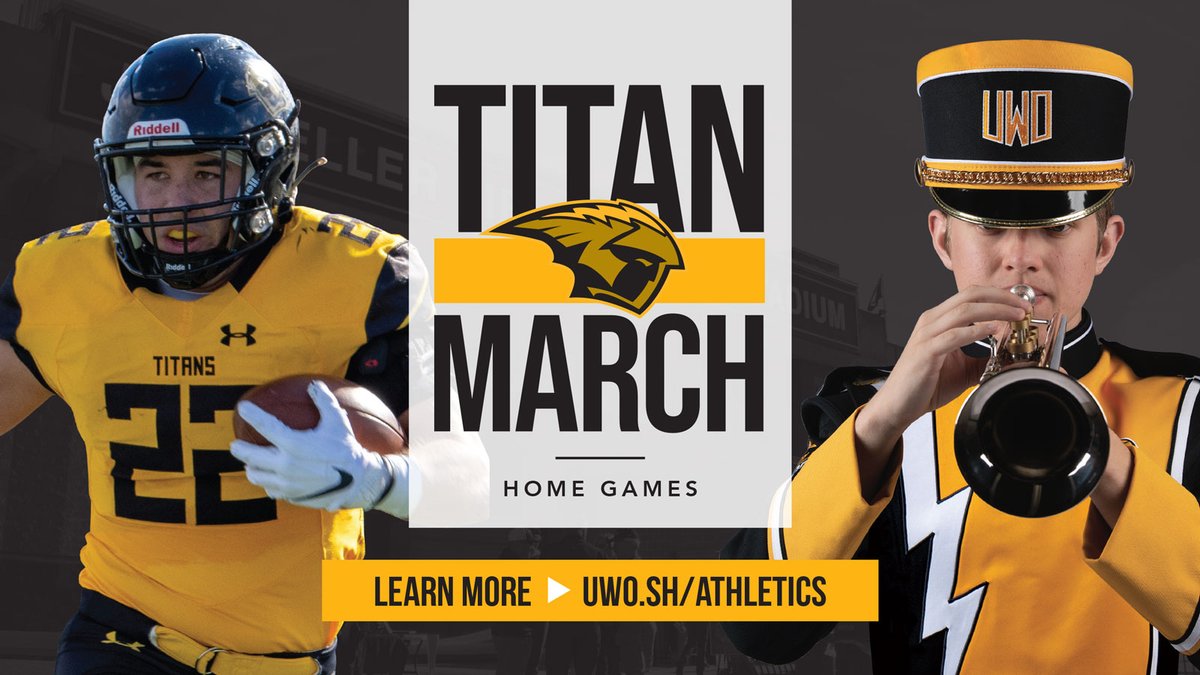 Introducing the ⭐️Titan March⭐️

The Titan March is new Titan Tradition featuring <a href="/UWOFootball/">UW-Oshkosh Football</a> and the brand new Titan Thunder Marching Band 

Both teams will parade 45 minutes prior to kickoff from the Titan Band Center to Titan Stadium

Learn more: bit.ly/3SODt95