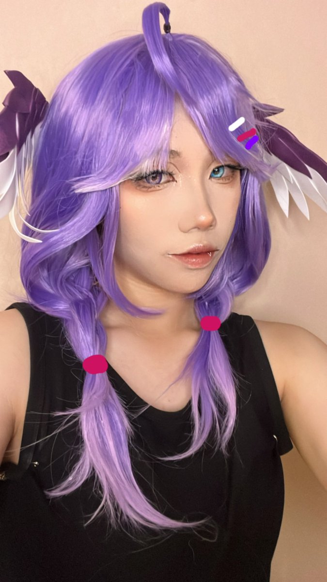 Ling565761711's tweet photo. I did my best to cosplay her🥺💜💜
#SelenTatsuki #Artsuki https://t.co/MtqiRdqV63