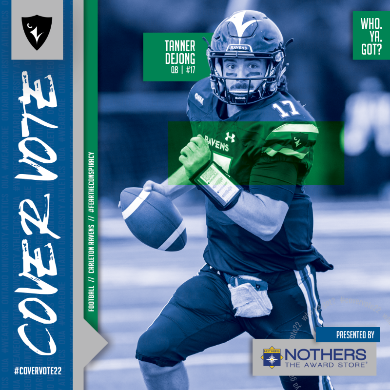 OUAsport's tweet photo. 🏈 𝗥𝗼𝘂𝗻𝗱 𝟭 | 𝗚𝗿𝗼𝘂𝗽 𝟯

🗳️ Daniel Oladejo, @uOttawaGeeGees 
🗳️ Tanner Dejong, @CURavens 
🗳️ Keon Edwards, @WesternMustangs 

@NothersAwards is asking....Who. Ya. Got? 🤔

#WeAreONE | #CoverVote22