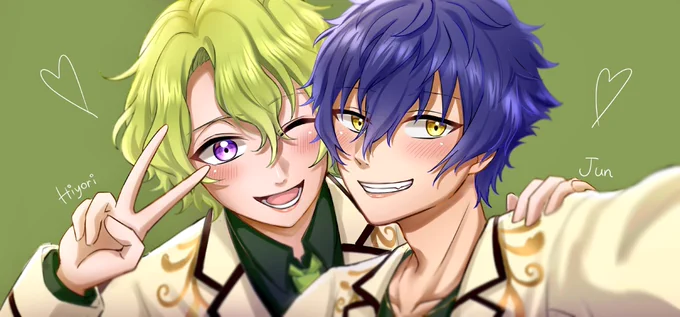 #漣ジュン誕生祭2022ジュンくんお誕生日おめでとうー!!!そして祝えてなかったので日和もおめでとうございましたを込めて…((#巴日和誕生祭2022 