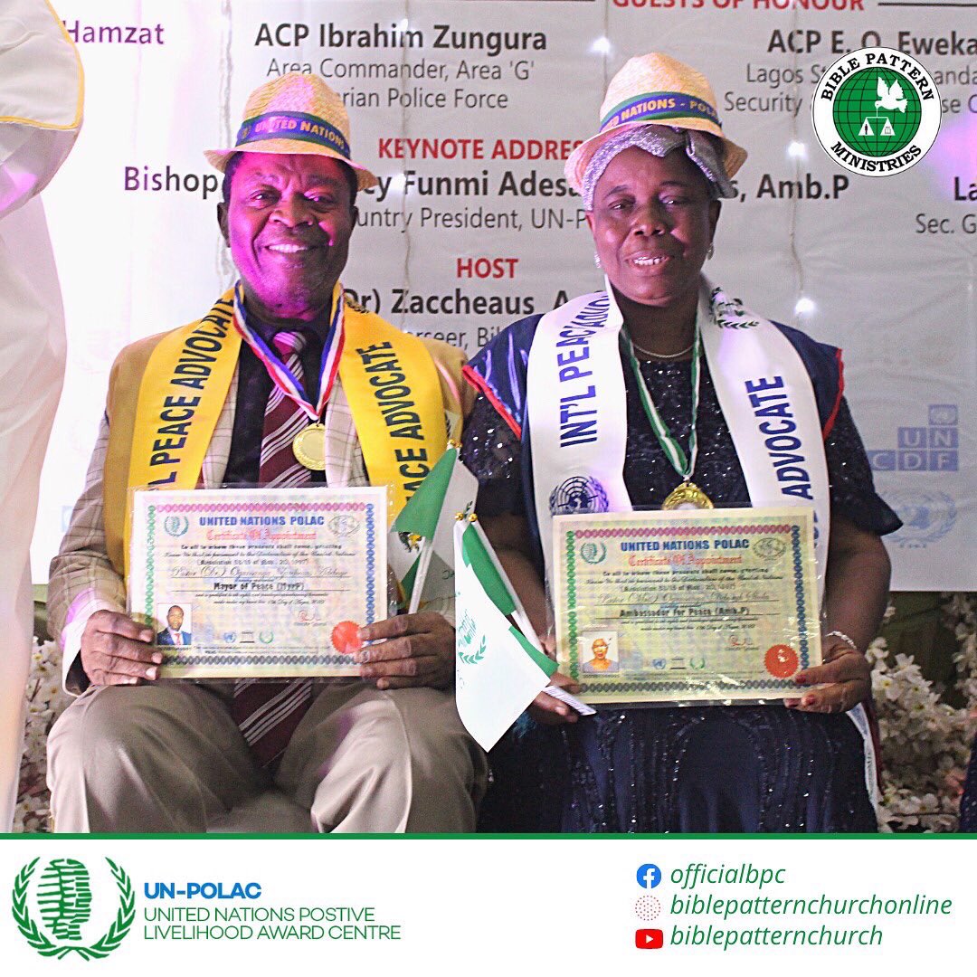 OfficialBPC's tweet photo. #BPCUNPOLAC #UnitedNations #BiblePatternChurch #MayorOfPeace #DRZAOgunsanya https://t.co/nbhJwtihM8