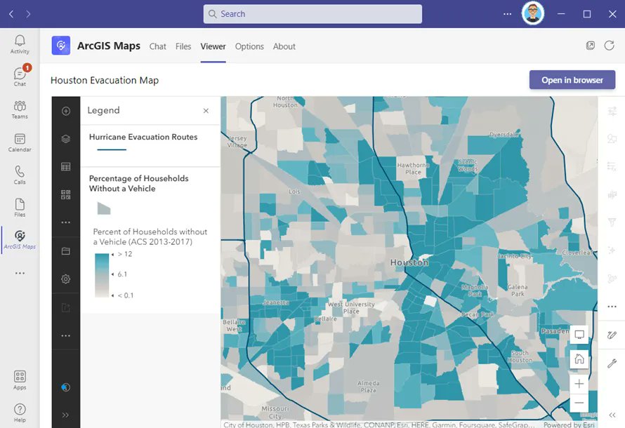 SIGSAmexico's tweet photo. Usa ArcGIS for Teams para buscar, ver y compartir contenido de ArcGIS con colegas en sus conversaciones de chat, reuniones y grupos de Microsoft Teams. 𝗩𝗶𝘀𝗶𝘁𝗮 𝗲𝗹 𝗯𝗹𝗼𝗴
👉 https://t.co/w3wraKhmWb
#ArcGIS #SIG #GIS #MicrosoftTeams #BlogSIG https://t.co/BiIXgeXsei