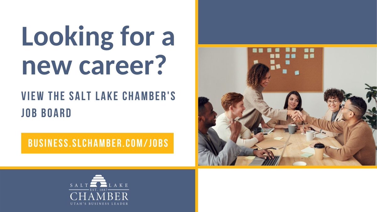 saltlakechamber's tweet photo. Find your next career on the @saltlakechamber’s job board by visiting https://t.co/bZ8dp71uat #utjobs #jobsutah https://t.co/ddAzLr4SvE